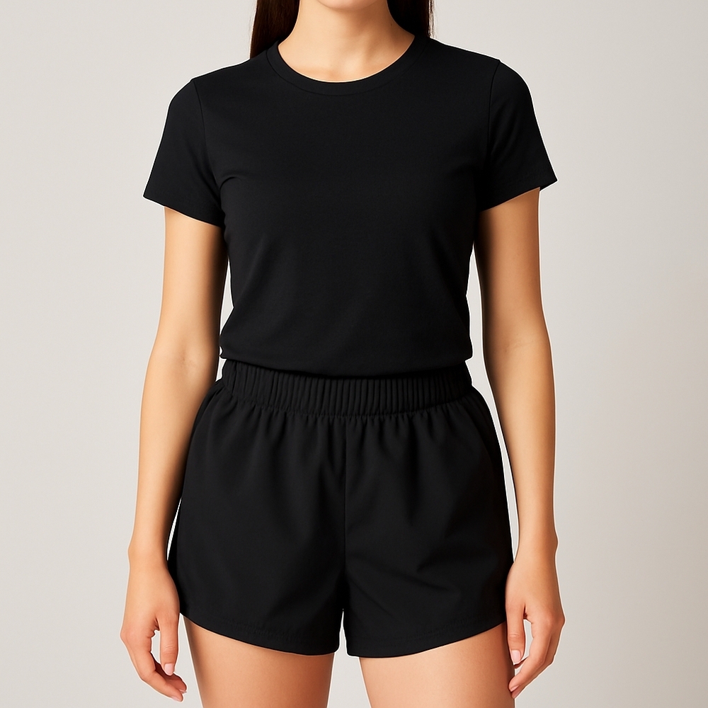 Athletic Works Women's Dark Black Athletic Shorts
